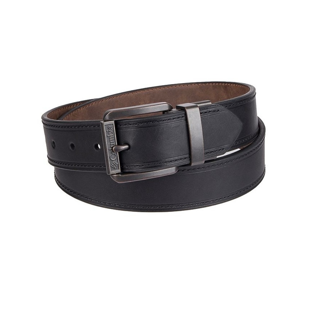 Columbia Men’s Black Brown Reversible Casual Classic Leather Belt 34-36 EUC